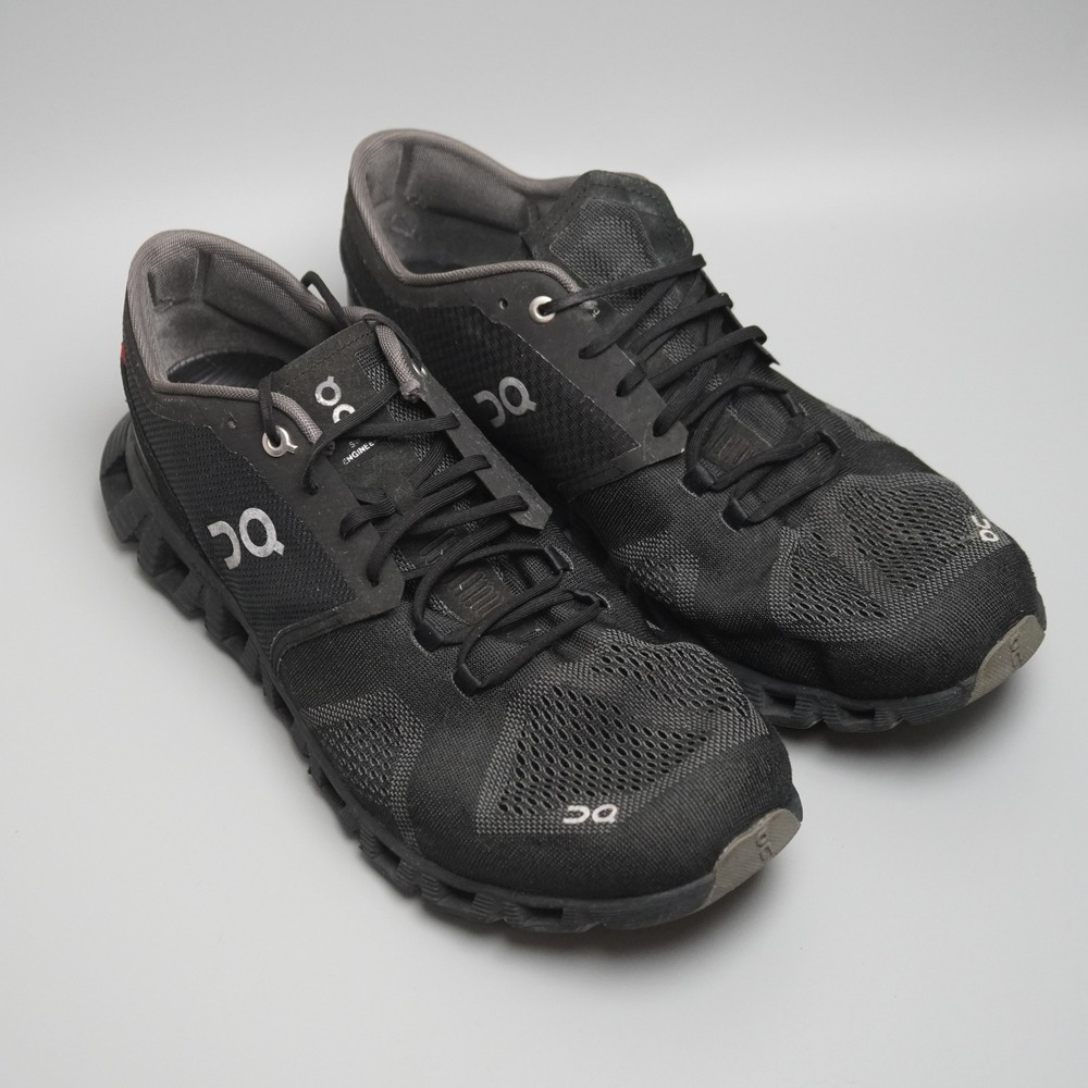 On Cloud X Black Asphalt Running Shoes Mens Low Top Sneakers